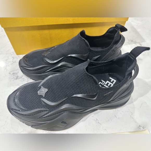 Authentic Fendi Flow Black Sneakers. Size 10 - Picture 9 of 11